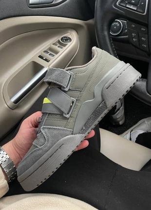 Мужские демисезонные серые кожаные кроссовки adidas forum 🆕 адидас на липучках5 фото