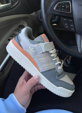 Мужские демисезонные серые кожаные кроссовки adidas forum 🆕 адидас на липучке