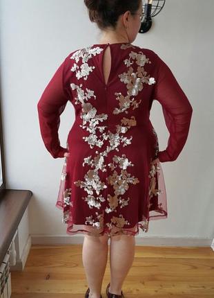 Красивейшее платье 52-54 c вышивкой паетки англия4 фото