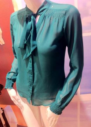 Изумрудная блузка, полупрозрачная блузка bonprix2 фото