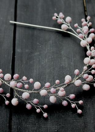 Ободок (обруч) рожево-бузковий