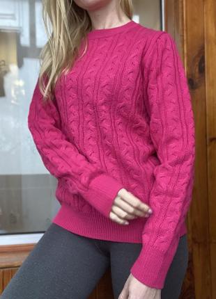 Стильный яркий свитер - плетение косичкой ( рр44-48)