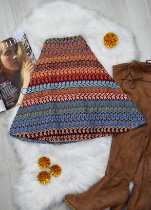 Кружевная мини юбка солнце в полоску