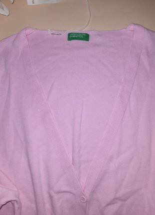 Кофта кардиган на гудзиках рожева oversize benetton4 фото