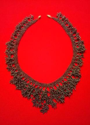 Великолепное ожерелье под вышиванку из бисера1 фото