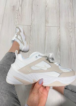 Женские кожаные кроссовки nike m2k tekno phantom summit white #найк
