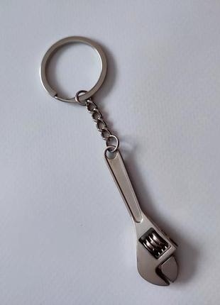 Брелок металевий розвідний ключ для ключів срібний сто шиномонтаж