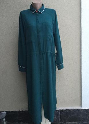 Платье-халат-реглан,длинный рукав,карманы по боку,вискоза,большой размер,numph