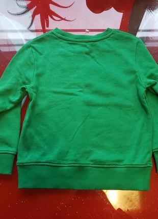 H&m новогодний свитер джемпер свитшот мальчику 2-3-4г 92-98-104см зеленый5 фото