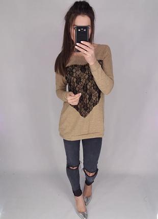 Туніка светр з ажурним серцем 5