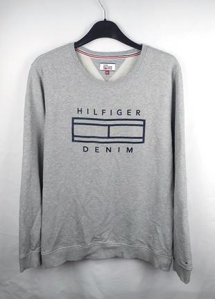 Стильний чоловічий світшот з великим логотипом tommy hilfiger denim jeans ck th polo rl оригінал томі хілфігер