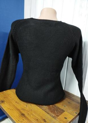 Джемпер черный свитер с кошечкой турция полувер акрил4 фото