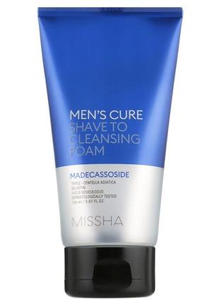 Мужская пенка для умывания и бритья missha men’s cure shave to cleansing foam 150 мл