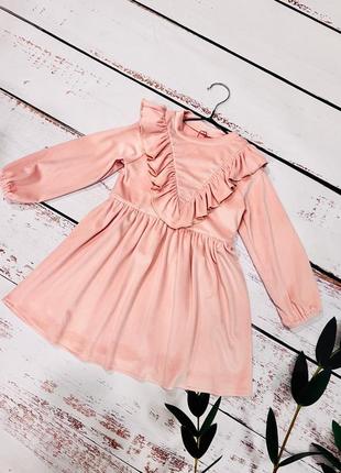 Сукня для дівчаток м‘який велюр (рожевий)