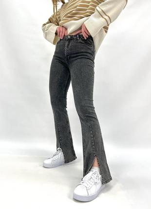 Джинси кльош  палаццо  висока посадка жіночі прямі бойфренди