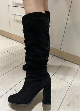 Сапоги замшеві