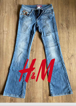 Голубые джинсы h&m клеш fit star р-р м