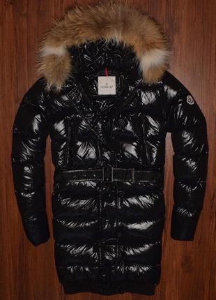 Moncler long down jacket nylon женский премиальный пуховик монклер