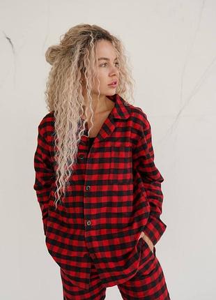 Фланелева піжама унісекс сорочка та штани