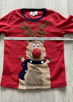Крута флісова кофта олень новорічний светр pj 7-8лет3 фото