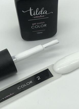 Tilda cosmetics gel polish, 10 мл чорний, білий3 фото