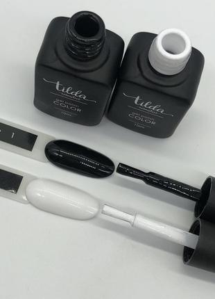 Tilda cosmetics gel polish, 10 мл чорний, білий