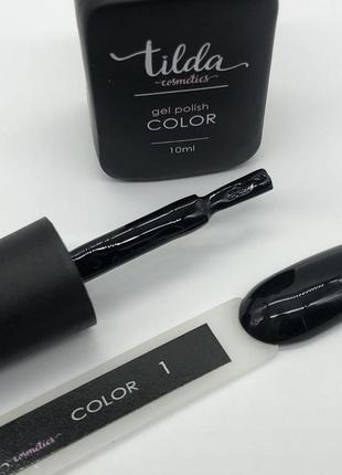 Tilda cosmetics gel polish, 10 мл чорний, білий2 фото