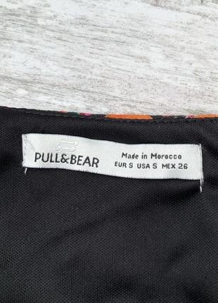 Вискозное мини платье pull&bear в цветочный принт с драпировкой 100% вискоза7 фото