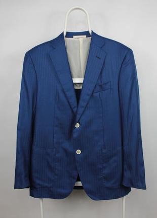 Італійський люкс піджак raffaele caruso loro piana cashmere/silk blue blazer