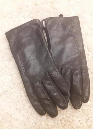 Кожаные перчатки#тёплые#зима
