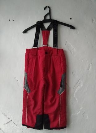 Теплые детские штаны на подтяжках на рост  110-116 см1 фото