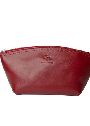Шкіряна косметичка grande pelle червона
