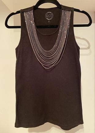 Майка, бренд mishel kors. размер м. 100% хлопок. оригинал.