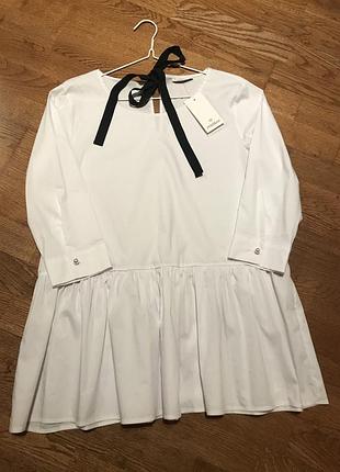 Стильная белая блузка с бантом , р. 12-14