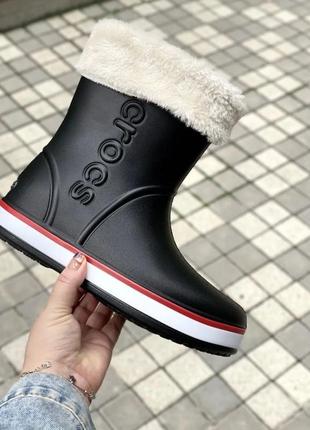 Crocs чоботи піна / сапоги ❄️ резинові / чоботи женские теплые3 фото
