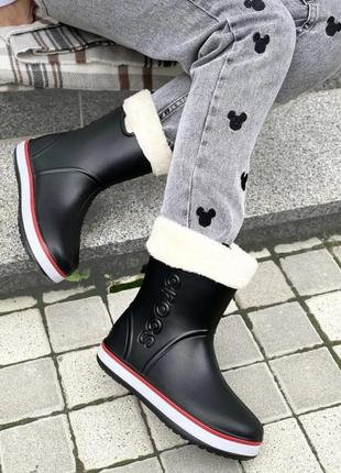 Crocs чоботи піна / сапоги ❄️ резинові / чоботи женские теплые4 фото