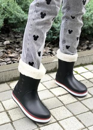 Crocs чоботи піна / сапоги ❄️ резинові / чоботи женские теплые