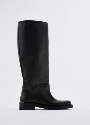 Шкіряні чобітки zara