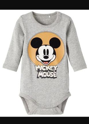 Боди длинный рукав 56 бодик микки маус бодики лотом отдельно myckey mouse name it