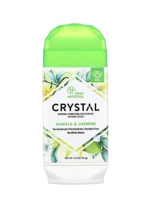 Crystal збагачений мінералами дезодорант, не залишає слідів, твердий, ваніль і жасмин, 70 г