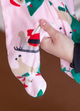 Теплий мікрофлісовий чоловічок від картерс  для дівчаток.3 фото