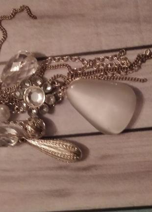 Кольє сатинове скло, метал, пластик