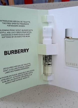 Burberry her eau de toilette💥оригинал миниатюра пробник mini spray 1,5 мл книжка4 фото