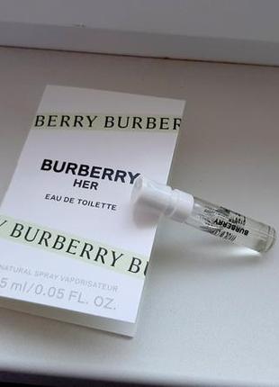 Burberry her eau de toilette💥оригинал миниатюра пробник mini spray 1,5 мл книжка7 фото