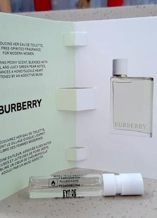 Burberry her eau de toilette💥оригинал миниатюра пробник mini spray 1,5 мл книжка8 фото