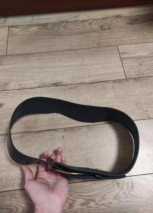 Кожаный пояс женский черный широкий на талию ремень р. 90