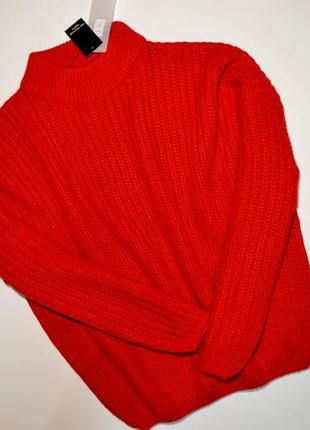 Брендовый красный оверсайз свитер2 фото