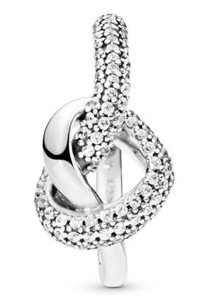 Серебрянное кольцо сплетенные сердца пандора серебро 925 pandora4 фото