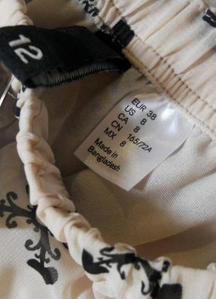 Классная бежевая юбка спідниця  мини миди ассиметрия в принт  от devided m-l4 фото