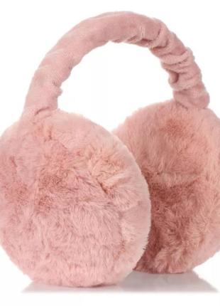 Хутряні навушники складні рожевий one size.